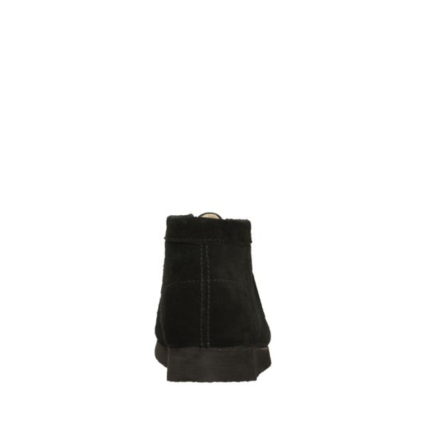 Clarks Boys Wallabee Boot Casual Shoes Black | CA-159873